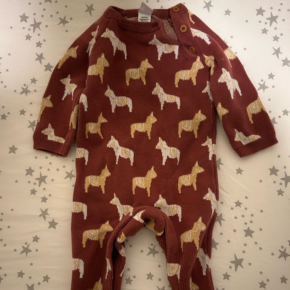 Nordstrom sweater romper, alpaca print, size 6 months